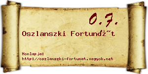 Oszlanszki Fortunát névjegykártya